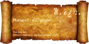 Mangol Ágnes névjegykártya